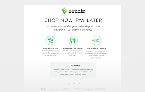 Now Accepting Sezzle! Shop Now. Pay Later.