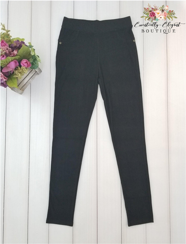 Super Stretch Skinny Jean Leggings in Black – Essentially Elegant