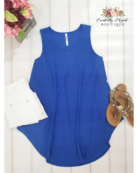 City Chic Sleeveless Knit Top in Royal Blue - Essentially Elegant 