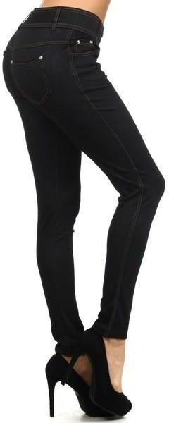 Yelete Super Stretchy Skinny Jeggings in Black - Essentially Elegant 