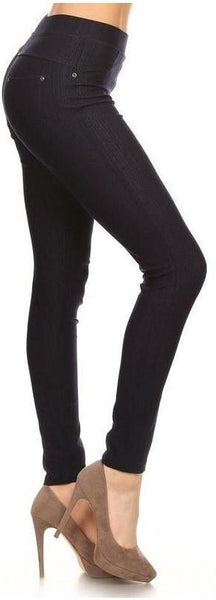 Super Stretch Skinny Jean Leggings in Black - Essentially Elegant 
