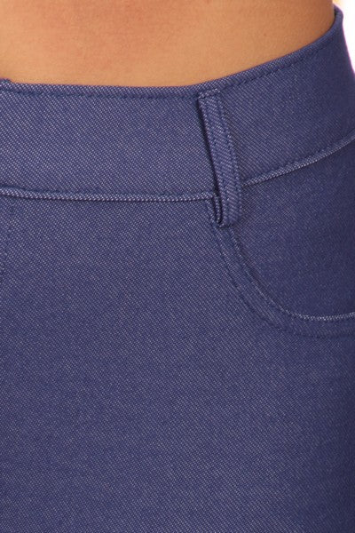 Yelete Super Stretchy Skinny Jeggings in Blue Denim - Essentially Elegant 