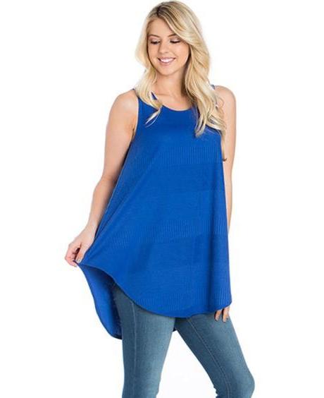 City Chic Sleeveless Knit Top in Royal Blue - Essentially Elegant 