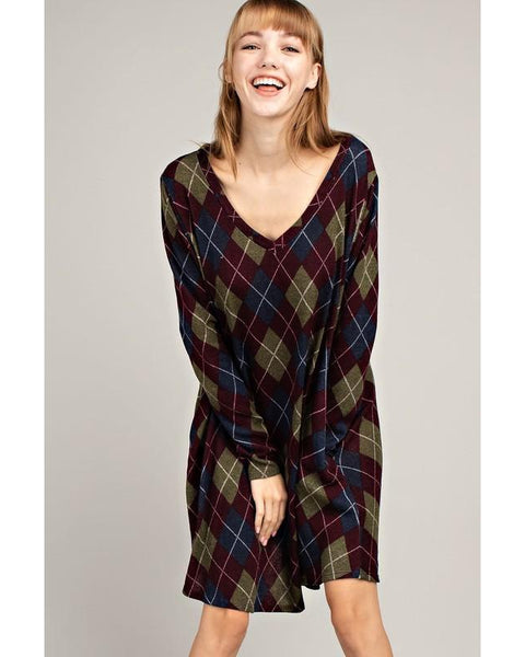 Tis the Season Plaid Pocket Knit Dress - Essentially Elegant 