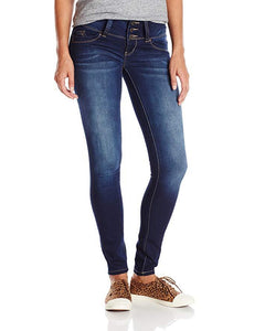 Women's WannaBettaButt Triple Button Wide Waist Skinny Jeans - Petite - Essentially Elegant 