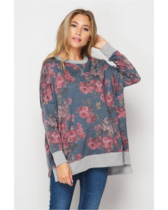 New Arrival! Comfy and Cozy Floral Print Sweatshirt by HoneyMe